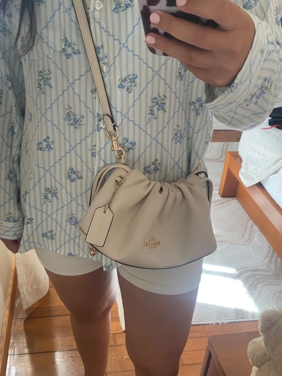 bolsa mala Coach Faye Shoulder bege creme lindissima sem defeitos